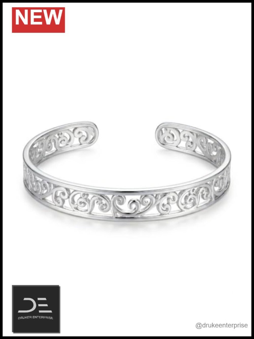 18K Gold Plated Cuff Bracelet Adjustable Filigree Bangle Jewelry Gift